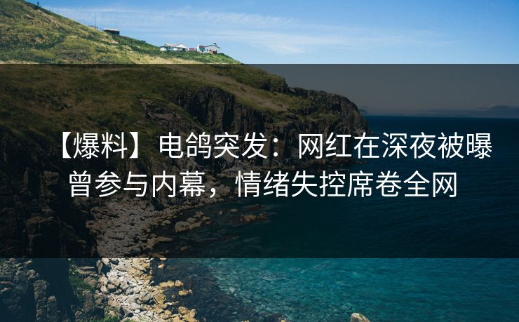【爆料】电鸽突发：网红在深夜被曝曾参与内幕，情绪失控席卷全网