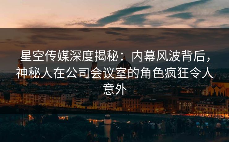 星空传媒深度揭秘：内幕风波背后，神秘人在公司会议室的角色疯狂令人意外