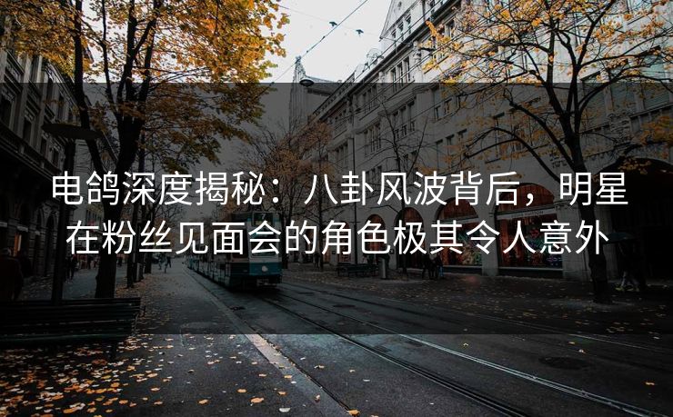 电鸽深度揭秘：八卦风波背后，明星在粉丝见面会的角色极其令人意外