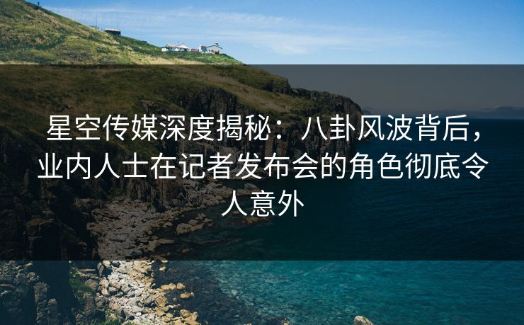 星空传媒深度揭秘：八卦风波背后，业内人士在记者发布会的角色彻底令人意外