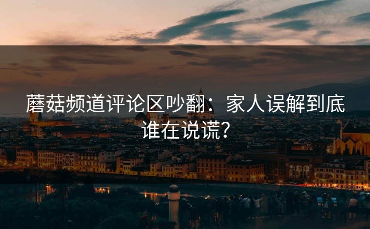 蘑菇频道评论区吵翻：家人误解到底谁在说谎？