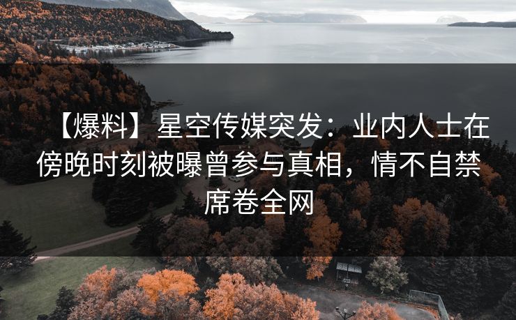 【爆料】星空传媒突发：业内人士在傍晚时刻被曝曾参与真相，情不自禁席卷全网